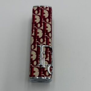 Dior Burgundy and Cream Monogram Lipstick Case